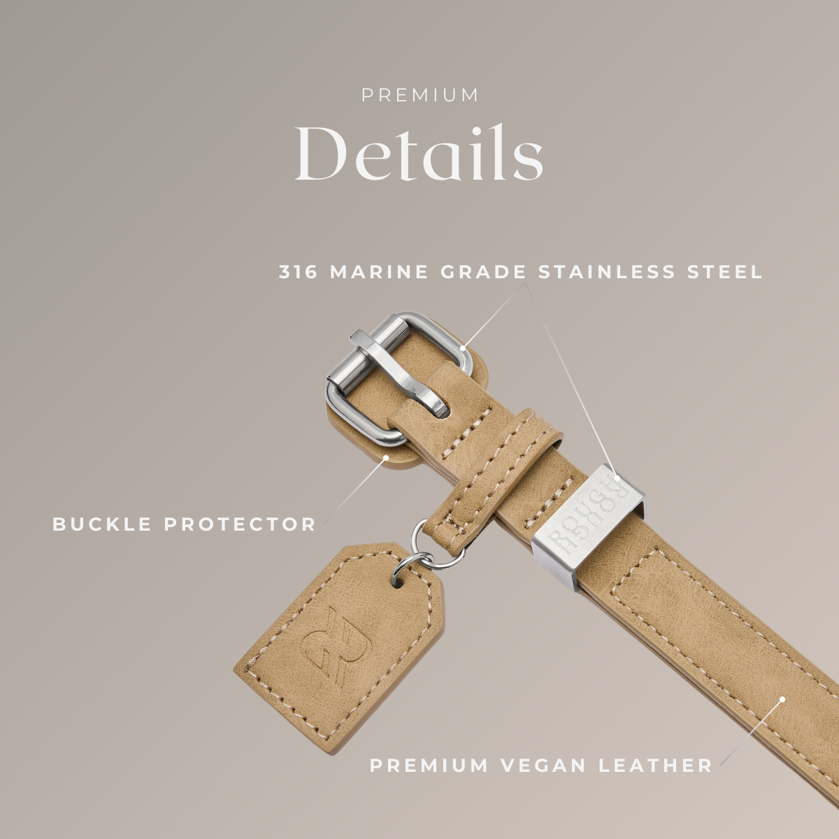 Hondenhalsband - Zand Beige